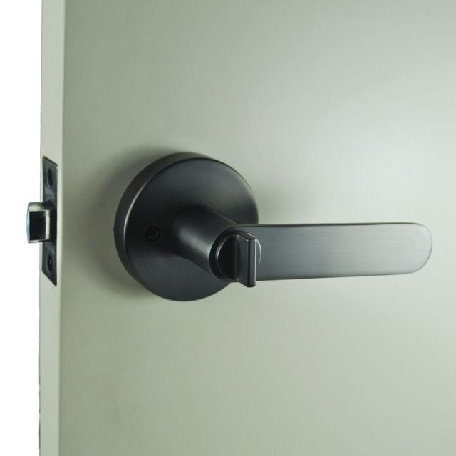 Lifestyle Nidus Spring Privacy Lever Set With Latch Graphite Grey P-S-PRI-GG-V - The Blue Space