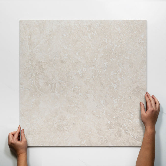 Single with Hand Nimbus White Matte Porcelain Tile P4 600 x 600mm BARIBIA4 - The Blue Space