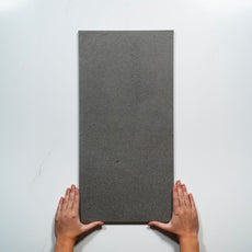 With Hand Nuvira Dark Grey Matte Porcelain Tile 300 x 600mm PBLTG1 - The Blue Space