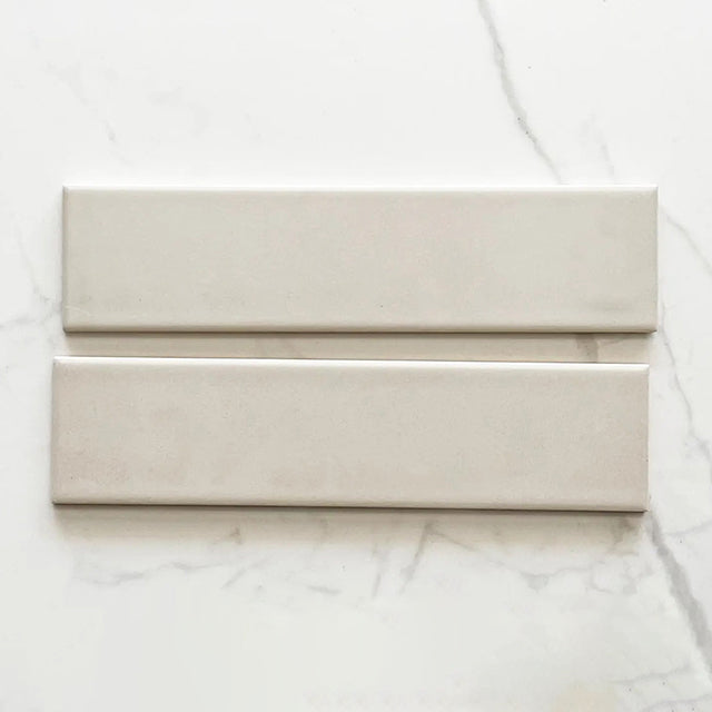 View of Off White Bella Subway Tile Textured Matte 65 x 265 x 7mm Ceramic — The ...