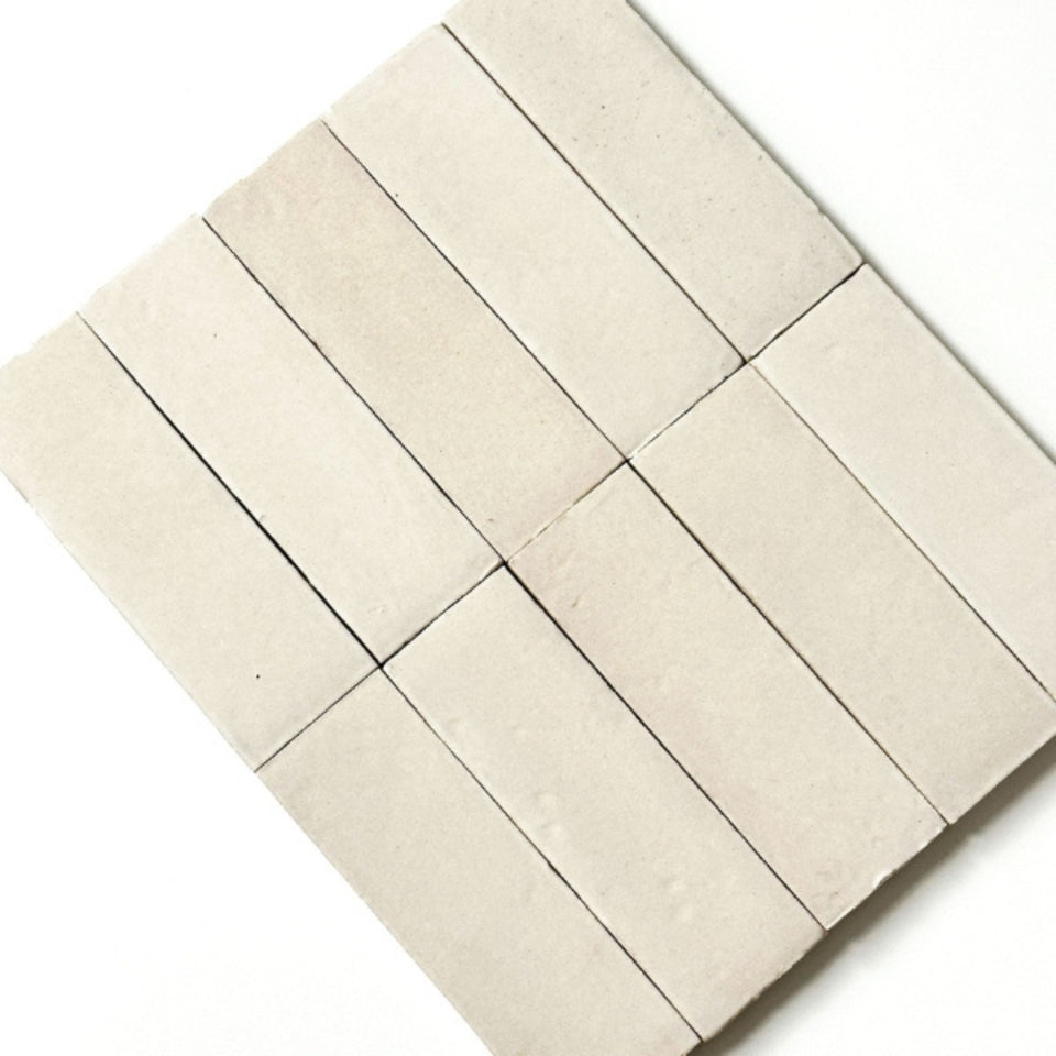 Off-White Evelyn Handmade Gloss Bejmat 50 x 150 x 12mm