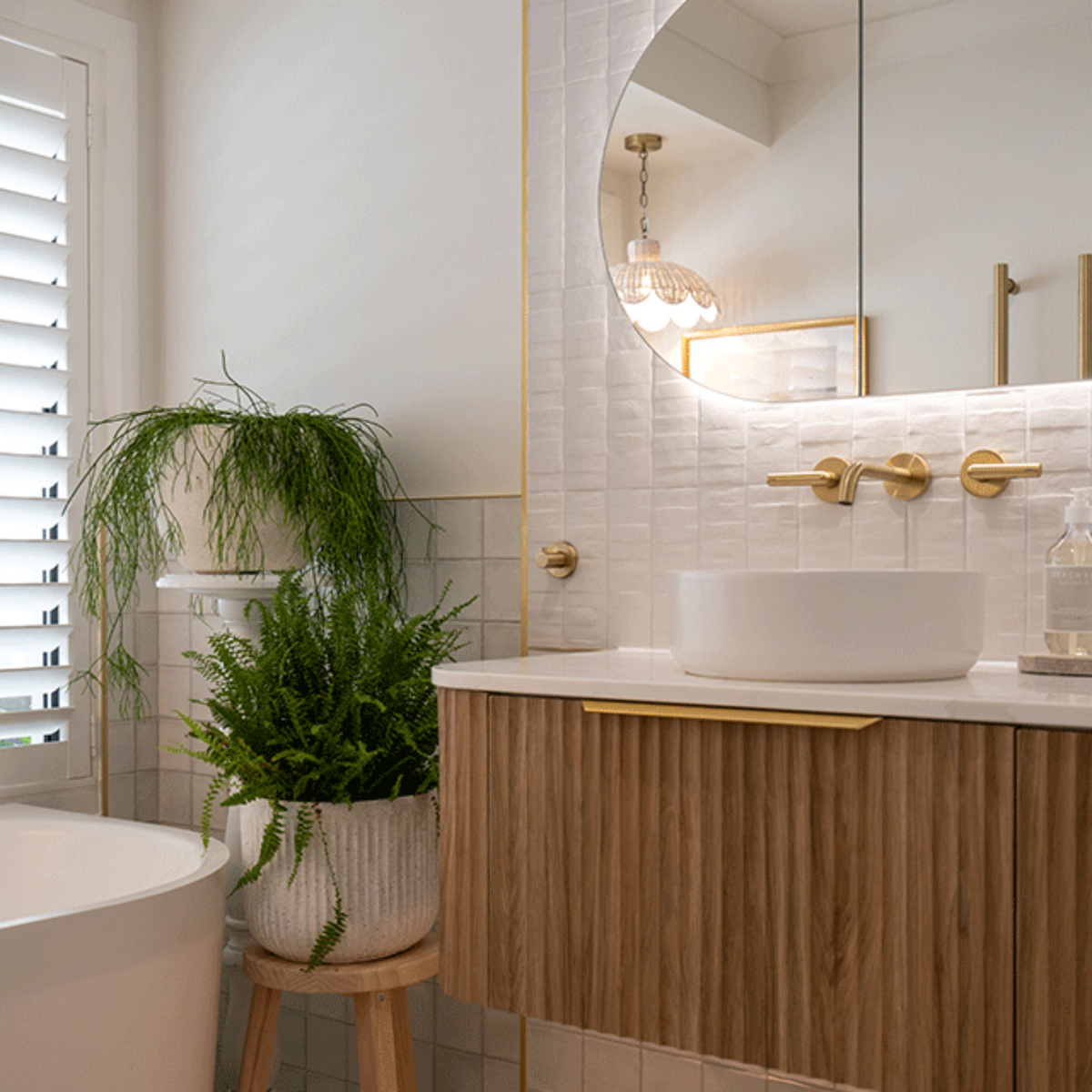 Lifestyle 06 Off White Olivia Feature Subway Matte 75 x 300mm Porcelain  - The Blue Space