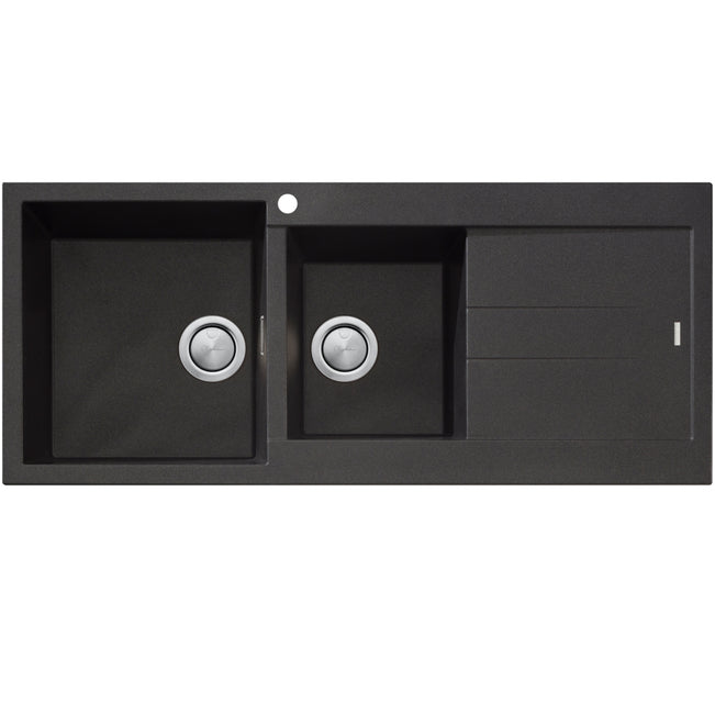 Oliveri Santorini 1 & 3/4 Bowl Topmount Sink With Drainer ST-BL1511OF - The Blue Space