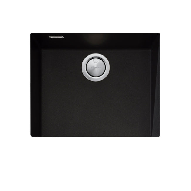 Oliveri Santorini Large Bowl Undermount Sink - Black with Overflow ST-BL1550UOF - The Blue Space