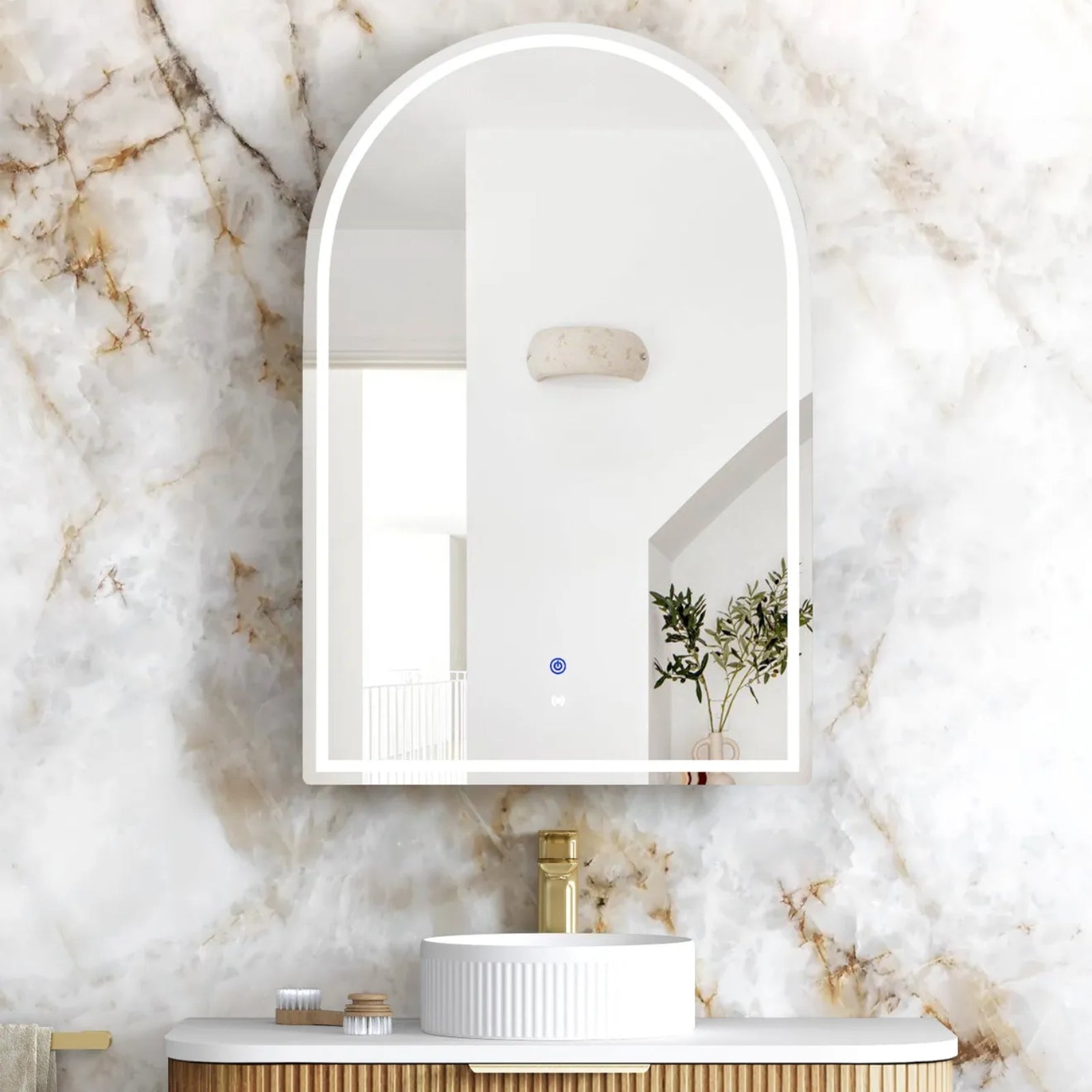 Otti Archie 900x600mm LED Shaving Cabinet Premium Edition - Woodland Oak LED-ARSV9060WL-VP - The Blue Space