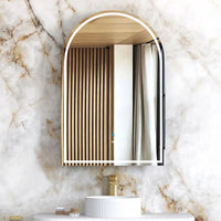 Otti Archie LED Shaving Cabinet Black Oak LED-ARSV9060B-VP | The Blue Space