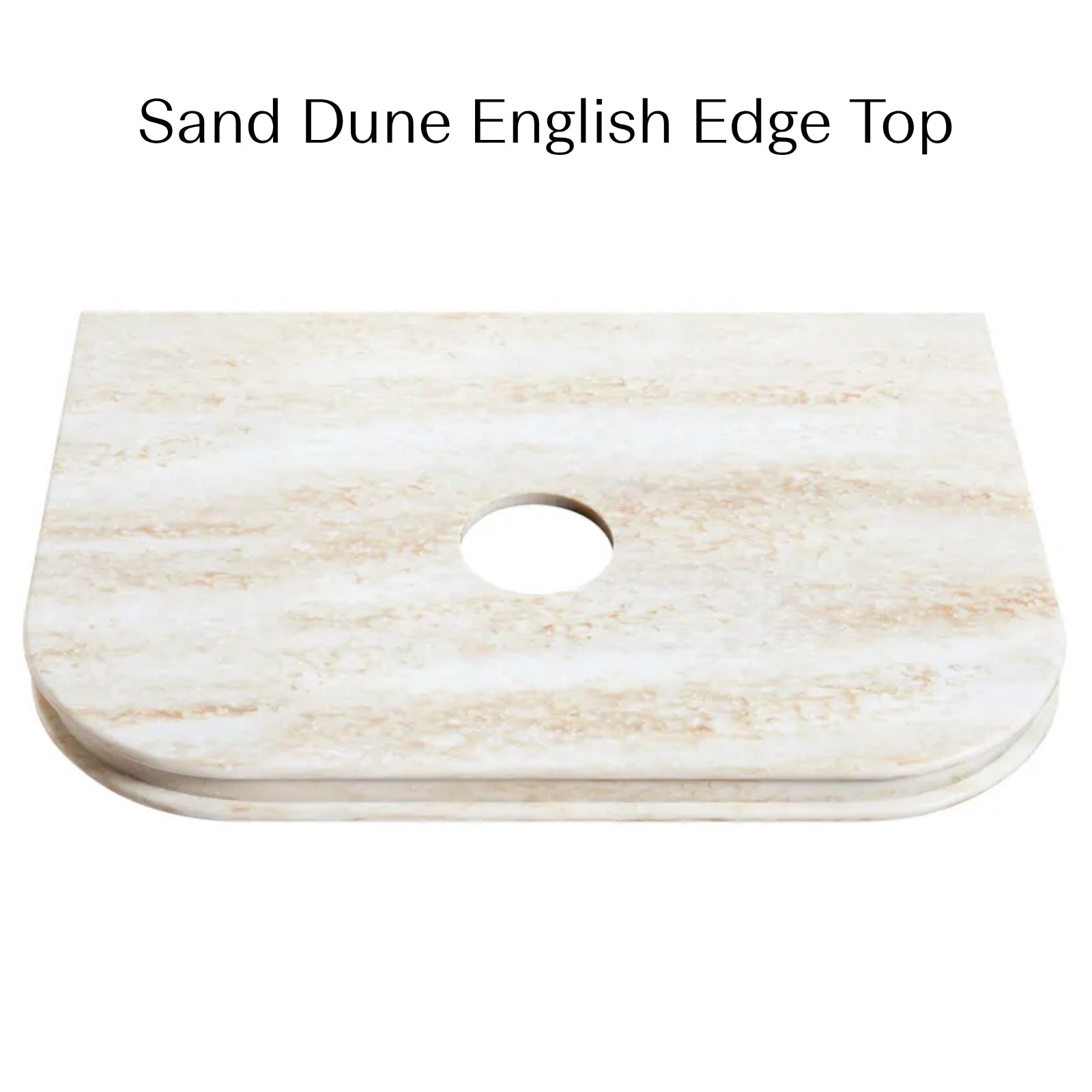 Otti Vanity Benchtop Sand Dune English Edge Top 600mm x 460mm x 50mm - The Blue Space