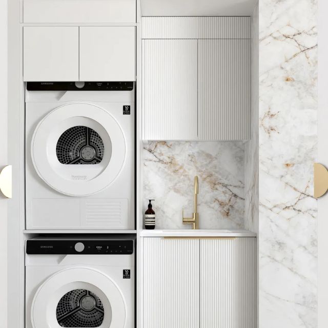 Otti Bondi 1305mm Fluted Laundry Set C - White