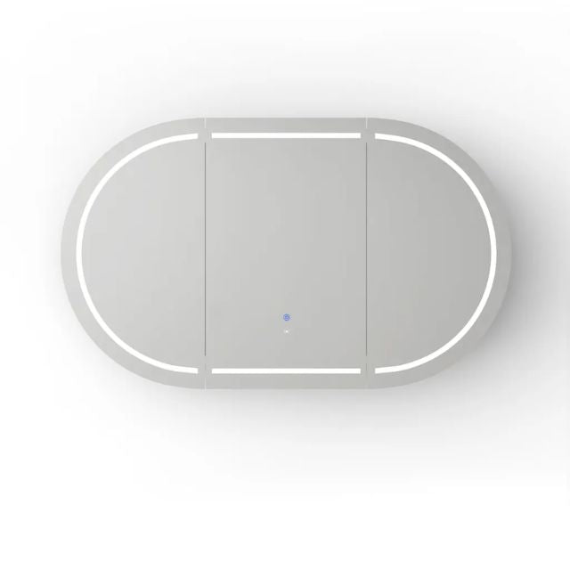 Otti Bondi 1500 LED Shaving Cabinet Black Oak With Warm Light Colour Temperature LED-BOSV1590B-VP | The Blue Space