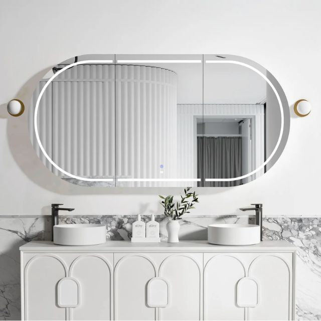 Otti Bondi 1800 LED Shaving Cabinet Matte White LED-BOSV1890W-VP | The Blue Space