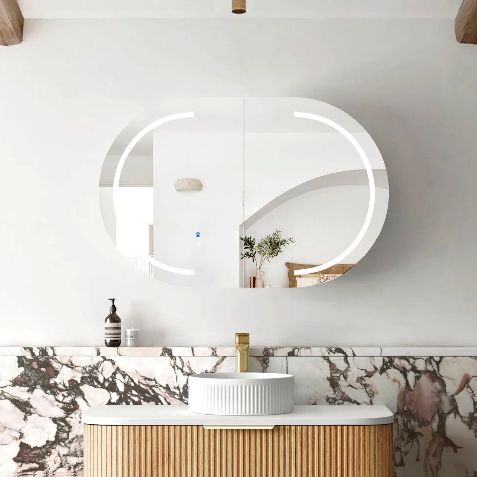 Otti Bondi LED Shaving Cabinet Premium Edition - Woodland Oak LED-BOSV9060WL-VP - The Blue Space