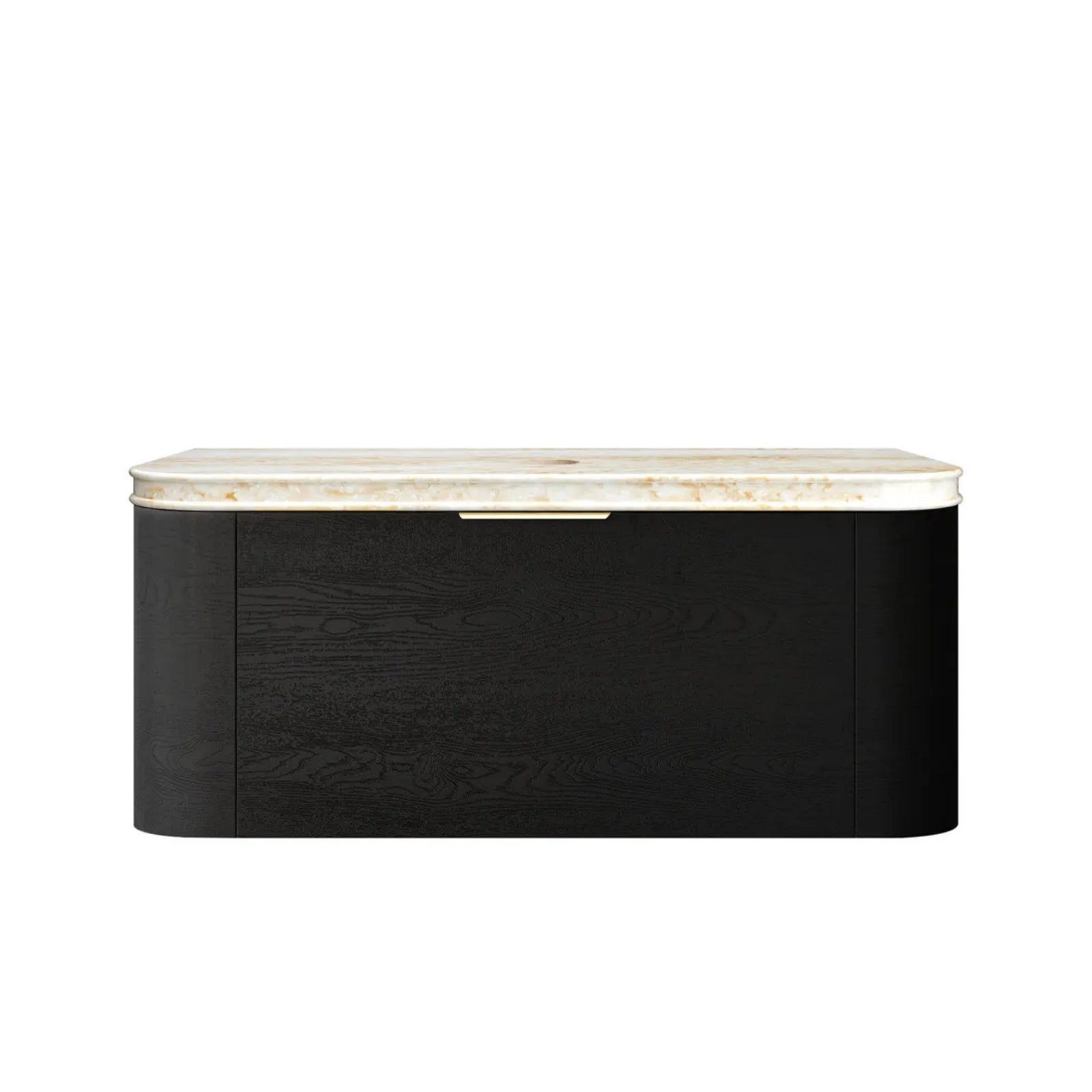 Sand Dune Top Otti Bondi Wall Hung Curve Vanity - Black Oak BO1200BST-SD - The Blue Space