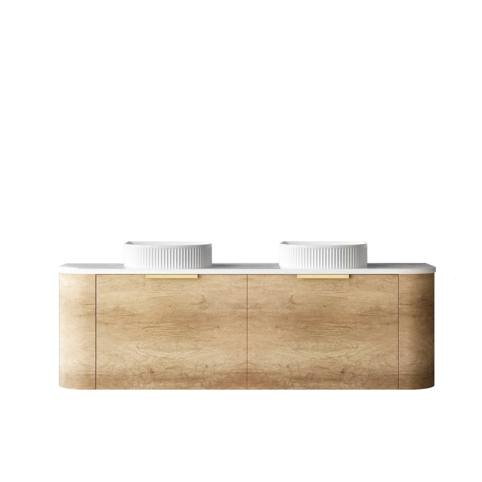 Otti Bondi Wall Hung Curve Vanity - Natural Oak BO1500NST-PW-KIT - The Blue Space