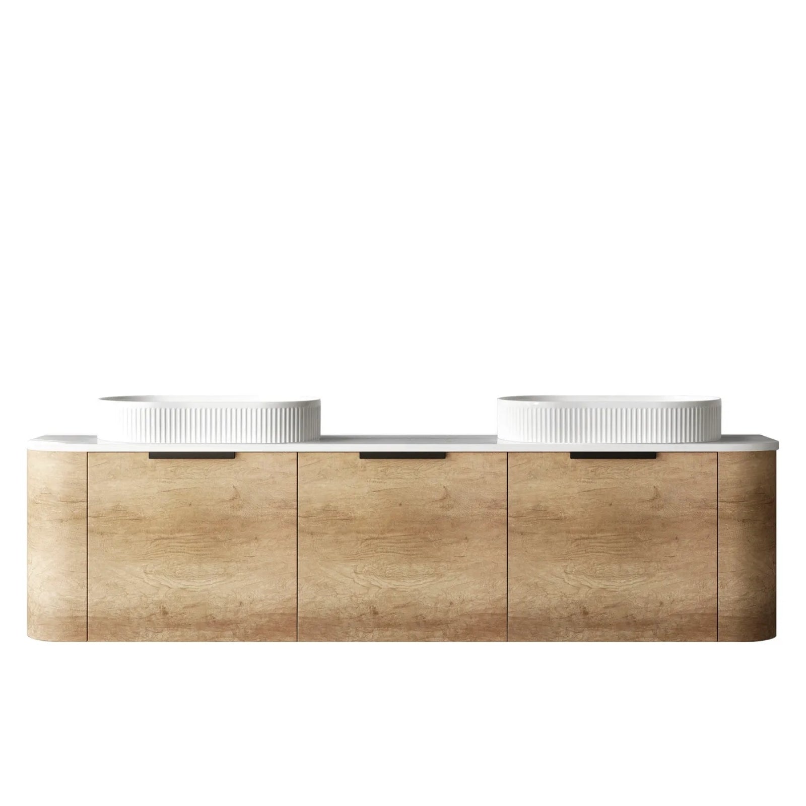 Otti Bondi Wall Hung Curve Vanity - Natural Oak BO1800NST-PW-KIT - The Blue Space