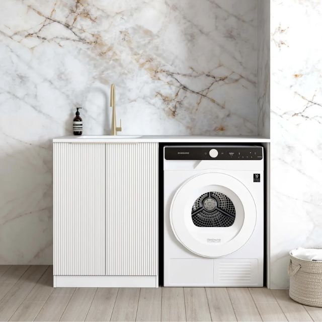 Otti Bondi White 1300mm Laundry Cabinet Set  | The Blue Space