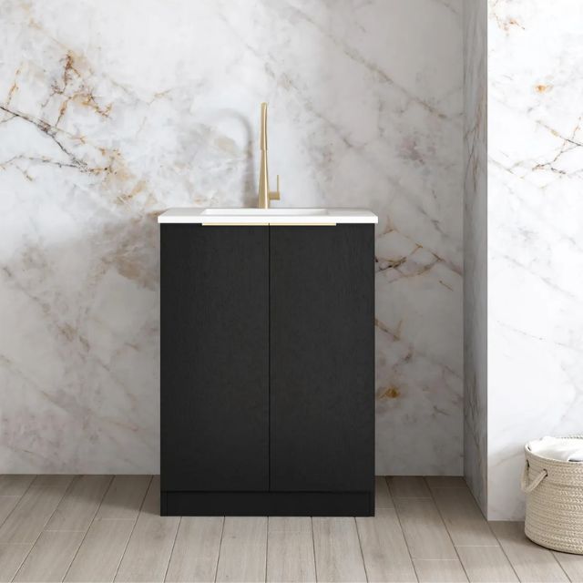 Otti Byron Black Oak 650mm Mini Laundry  | The Blue Space
