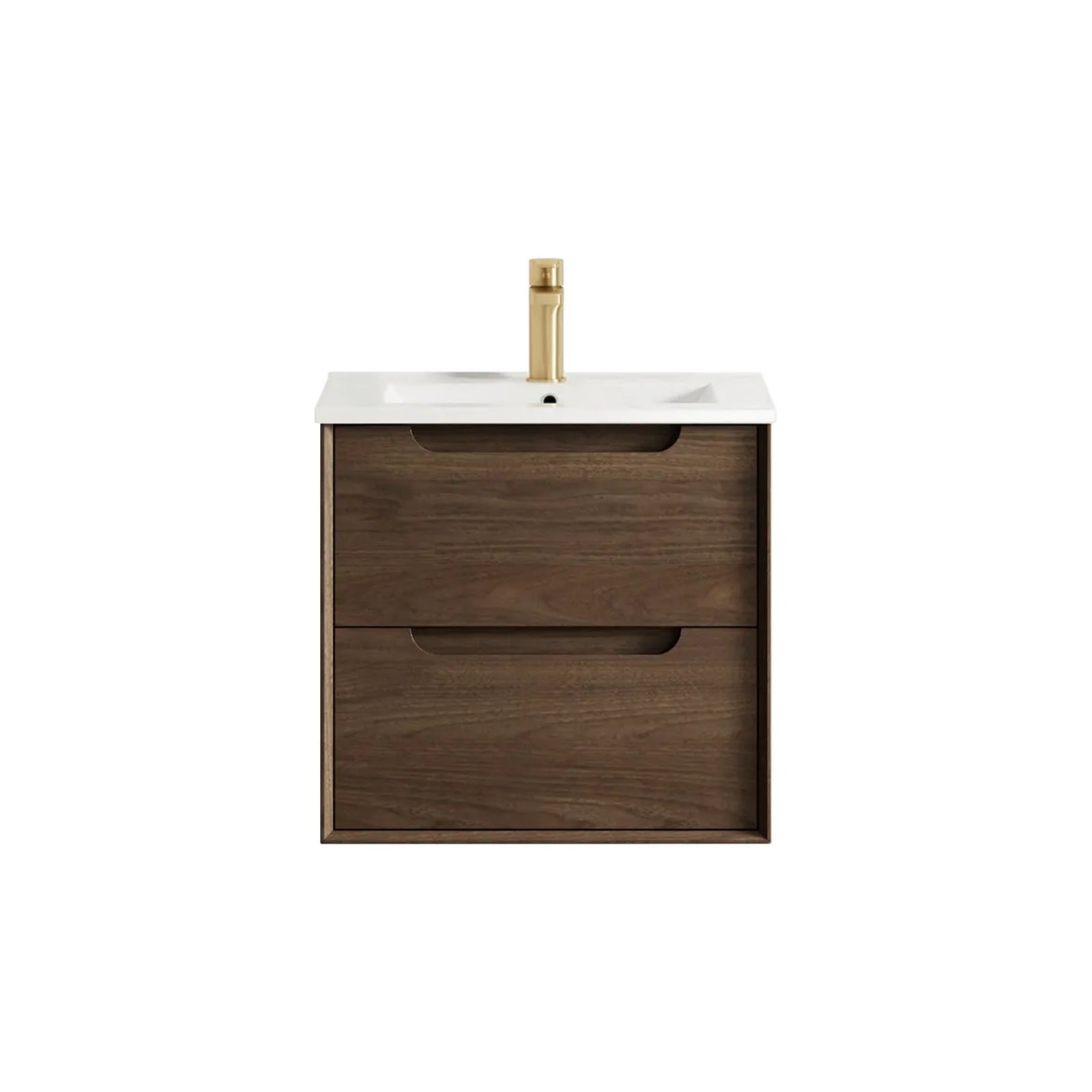 Otti Byron Sable Walnut Wall Hung Vanity with Ceramic Top BY600SWCT - The Blue Space