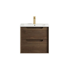 Otti Byron Sable Walnut Wall Hung Vanity with Ceramic Top BY600SWCT - The Blue Space