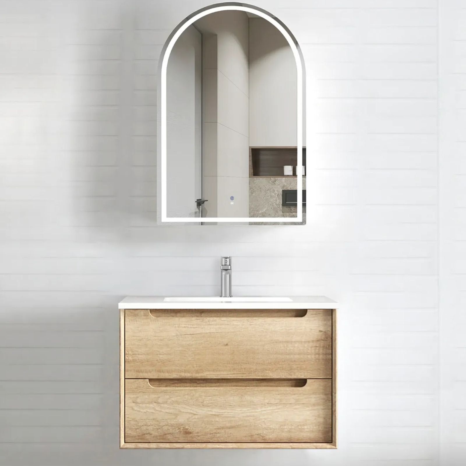 Otti Byron Wall Hung Vanity With Slimline Top BY750NCT-KIT - The Blue Space