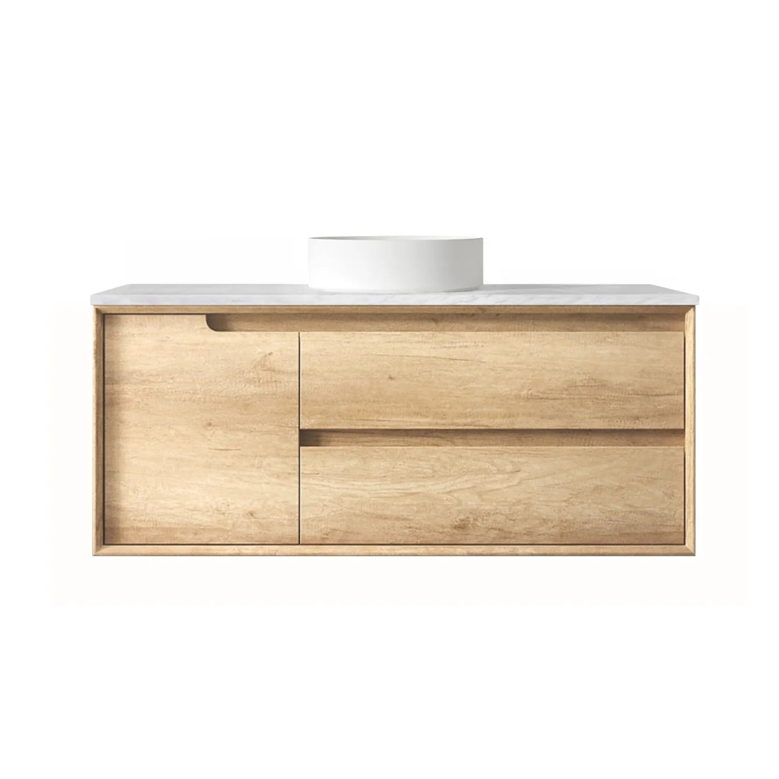 Otti Byron Wall Hung Vanity With Stone Top for Above Counter Basin BY1200NSTUD-CA-KIT - The Blue Space