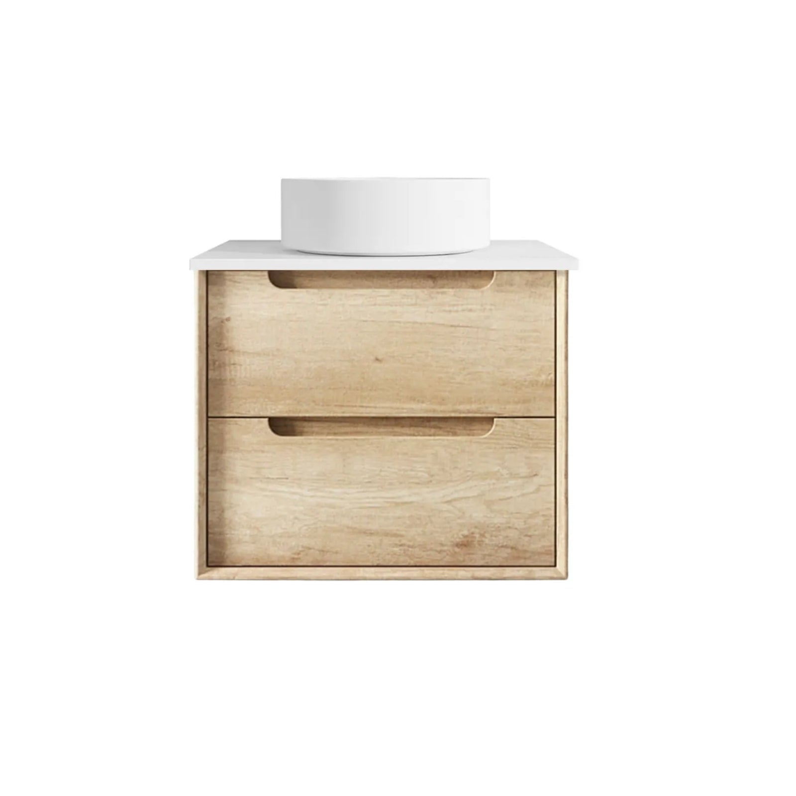 Otti Byron Wall Hung Vanity With Stone Top for Above Counter Basin BY600NSTUD-PW-KIT - The Blue Space