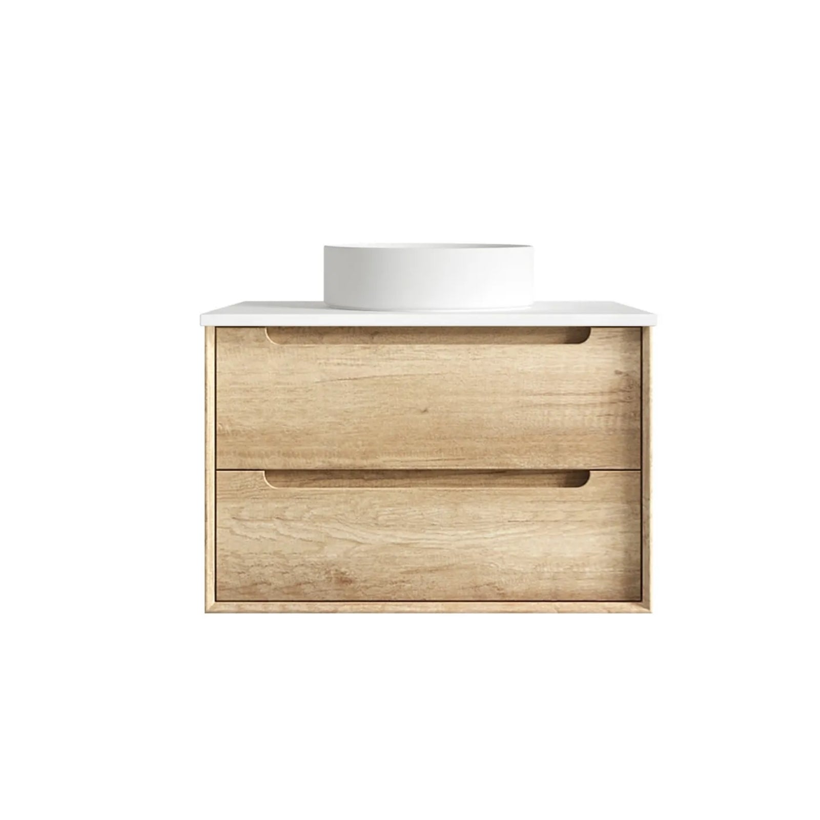 Otti Byron Wall Hung Vanity With Stone Top for Above Counter Basin BY750NSTUD-PW-KIT - The Blue Space