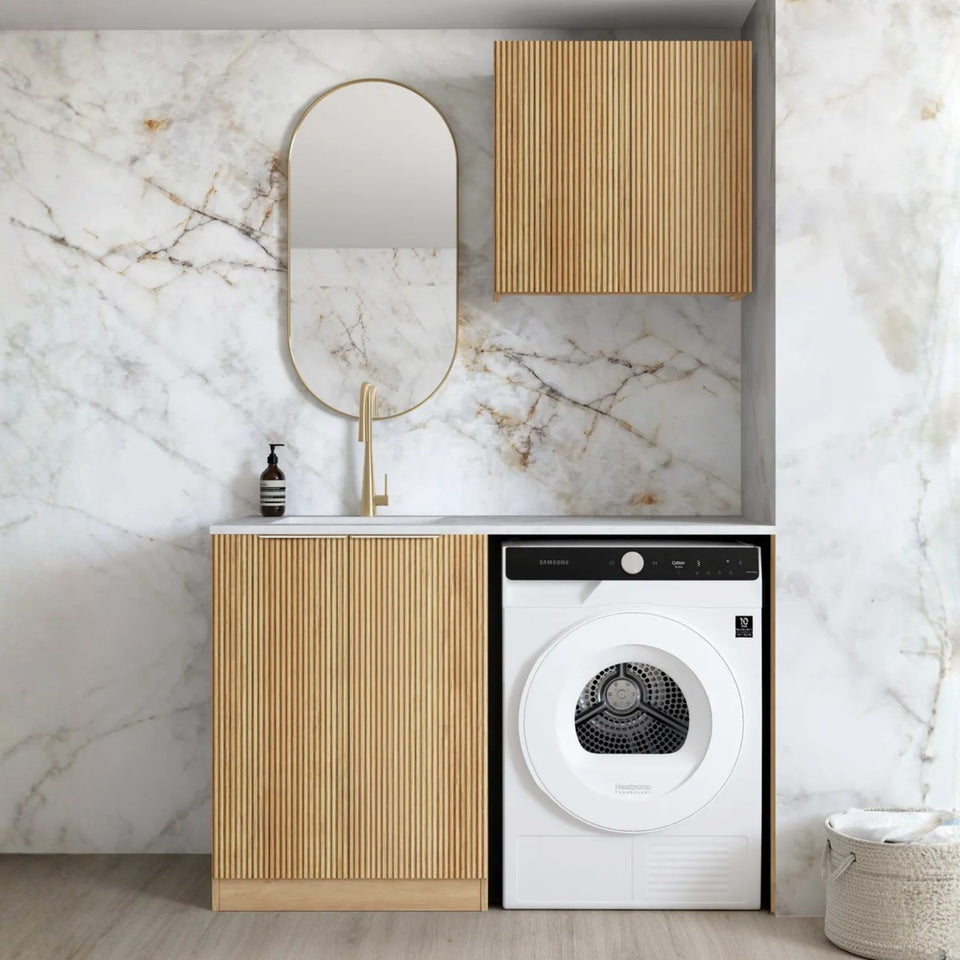 Otti Havana 1305mm Fluted Laundry Set A - Woodland Oak