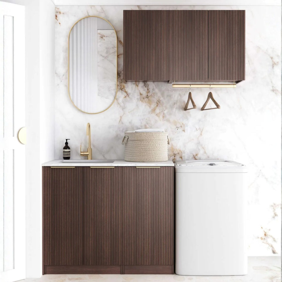 Otti Havana 1715mm Fluted Laundry Set A - Sable Walnut