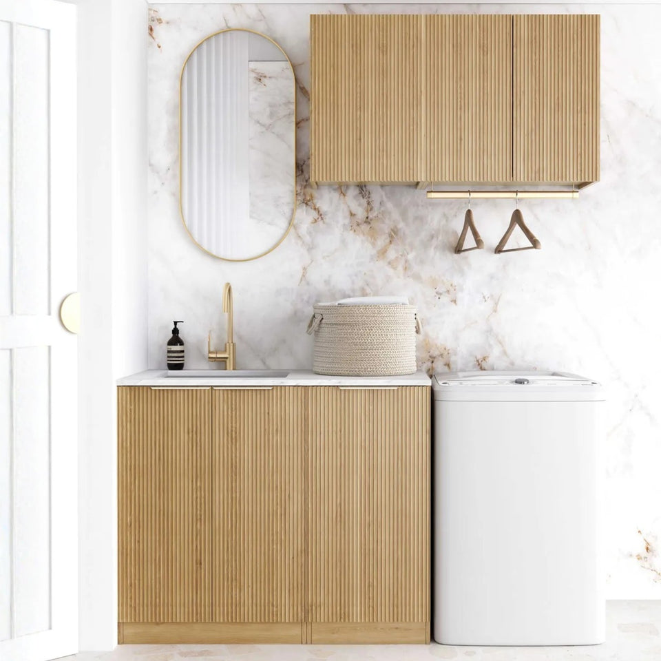 Otti Havana 1715mm Fluted Laundry Set A - Woodland Oak
