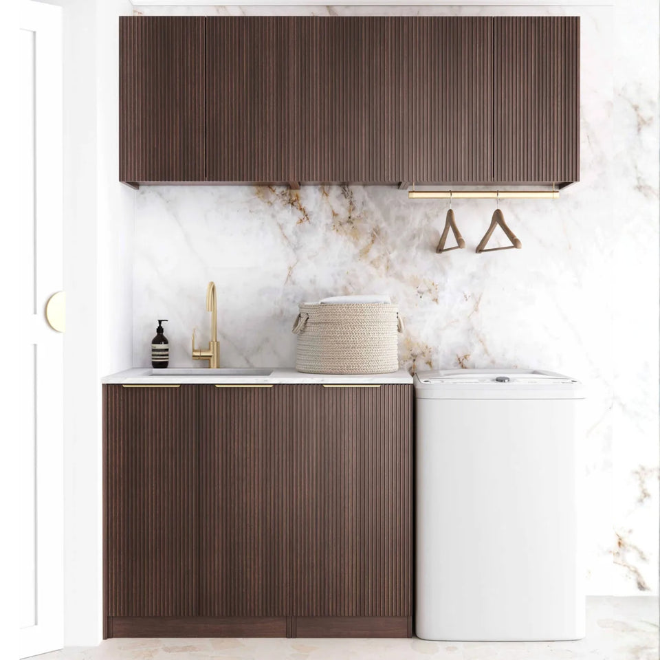 Otti Havana 1715mm Fluted Laundry Set B - Sable Walnut