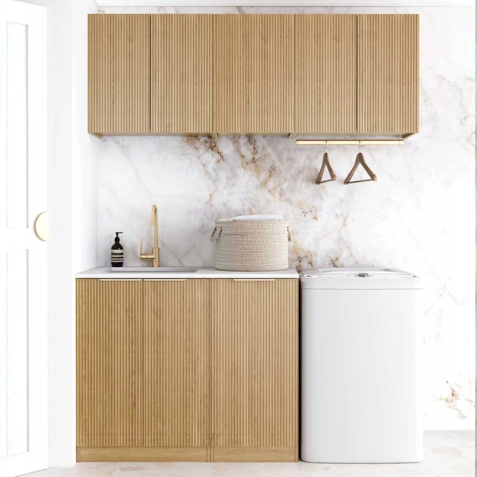 Otti Havana 1715mm Fluted Laundry Set B - Woodland Oak