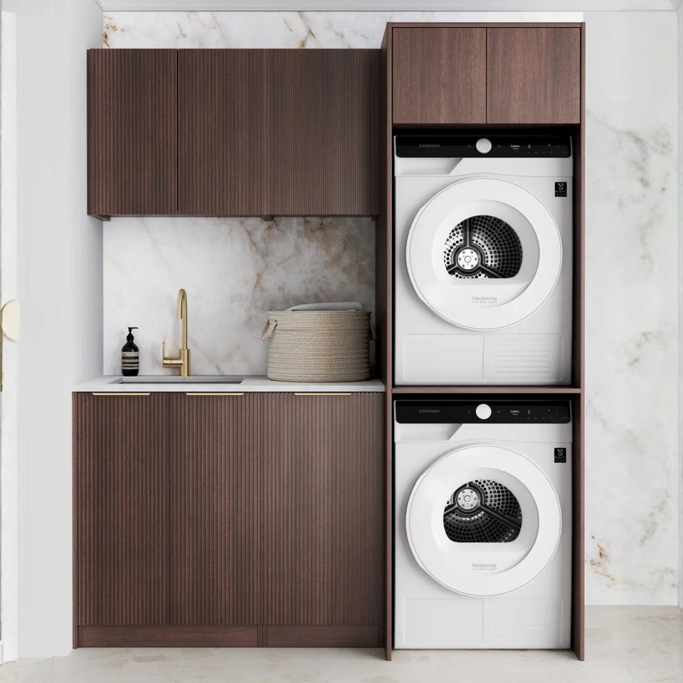 Otti Havana 1715mm Fluted Laundry Set C - Sable Walnut