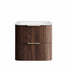 Front Otti Havana Fluted Curved Sable Walnut Wall Hung Vanity with Chloe Silk Top HA600SWMT-CS - The Blue Space
