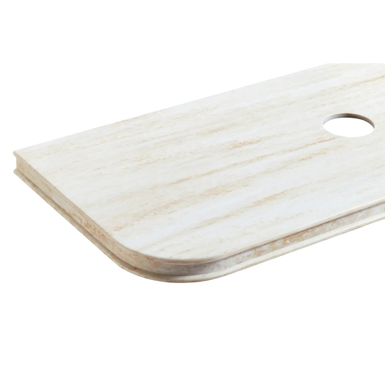 Corner Otti Havana Fluted Curved Sable Walnut Wall Hung Vanity with Stone Top HA1800SWST-SD - The Blue Space