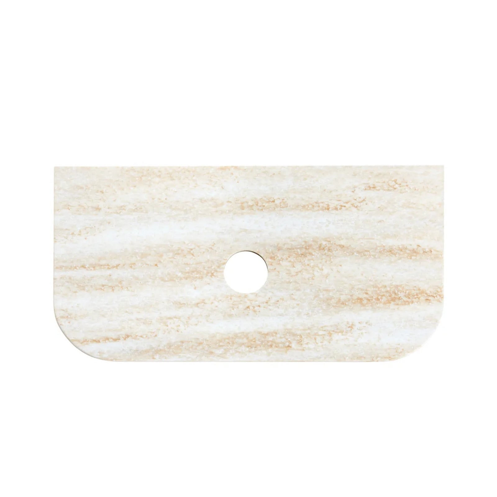 Top View Otti Havana Fluted Curved Sable Walnut Wall Hung Vanity with Stone Top HA900SWST-SD - The Blue Space