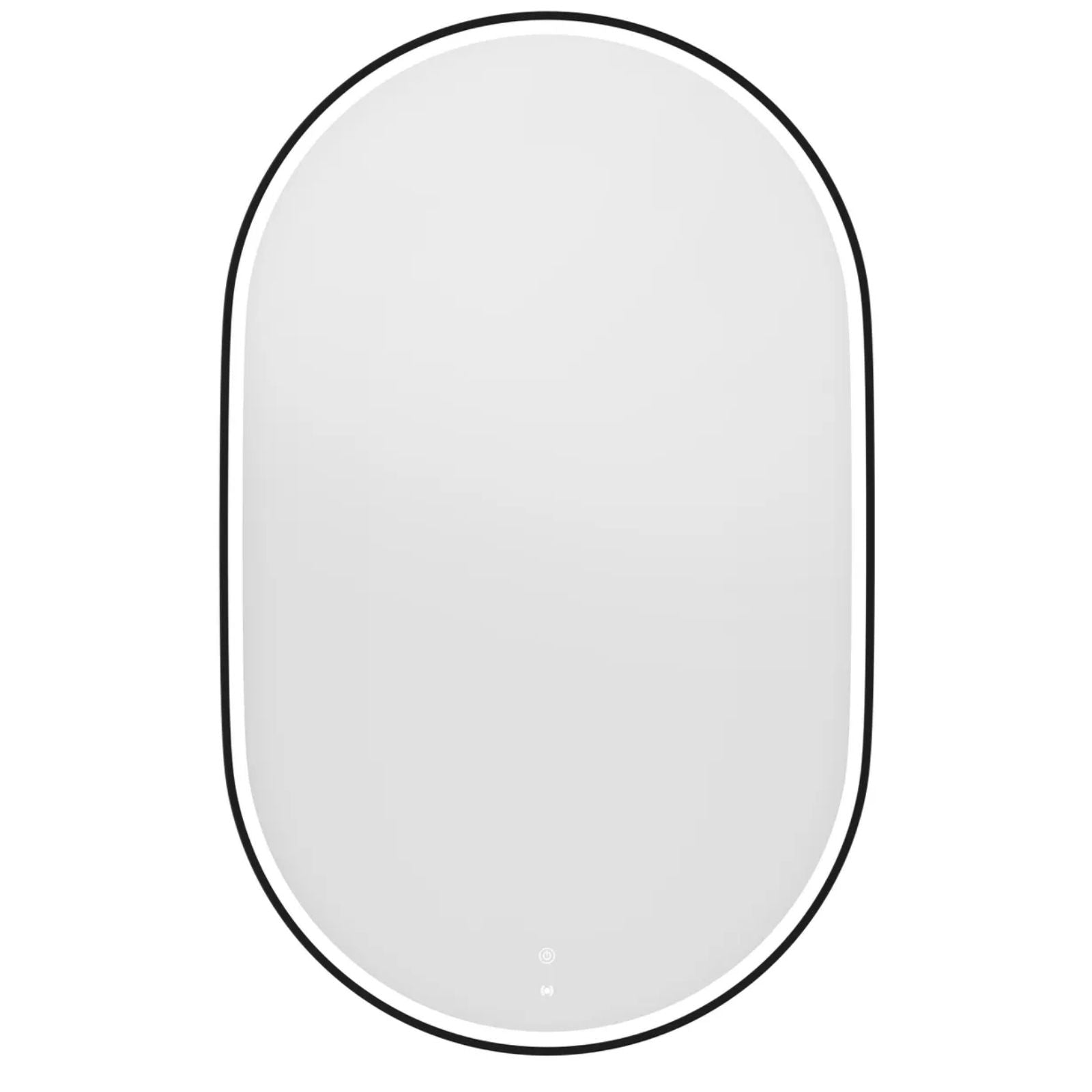 Portrait Otti LED Noosa 1200mm x 750mm Metal Frame Mirror - Black LED-OVM1275B - The Blue Space