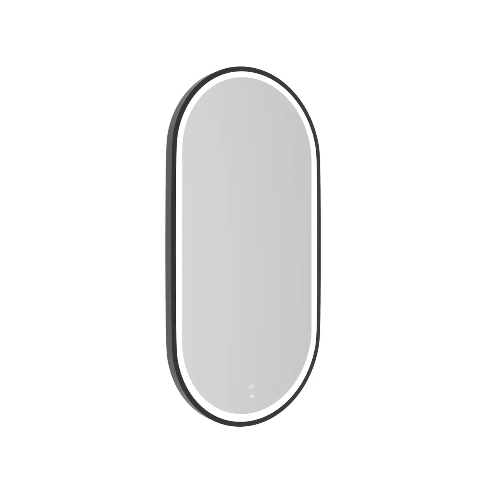 Otti LED Noosa 900mm x 450mm Metal Frame Mirror Black Front View LED-MF9045B-N | The Blue Space