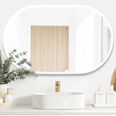 Otti LED Noosa 900mm x 600mm Metal Frame Mirror - White LED-OVM9060W - The Blue Space