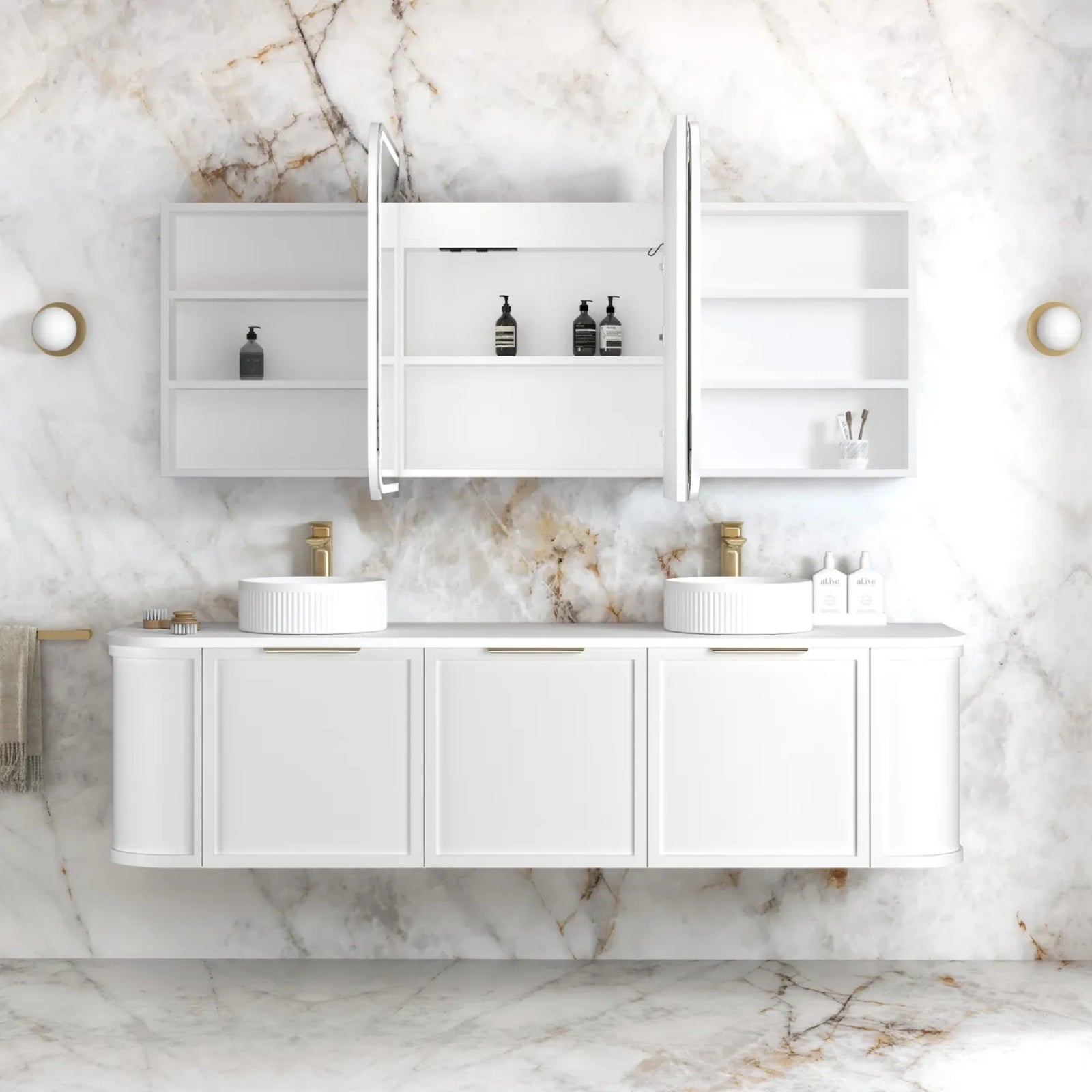 Lifestyle Otti Newport 1800x750mm LED Shaving Cabinet Premium Edition - White LED-SSQ1875-VP - The Blue Space