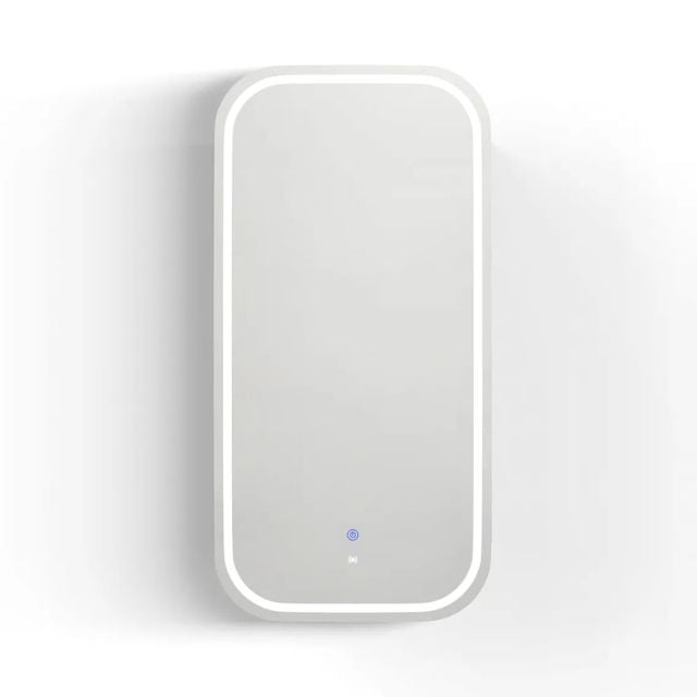 Otti Newport Soft Square LED Shaving Cabinet Natural Oak Front View with 6000K Colour Temperature LED-SSQ9045N-VP | The Blue Space