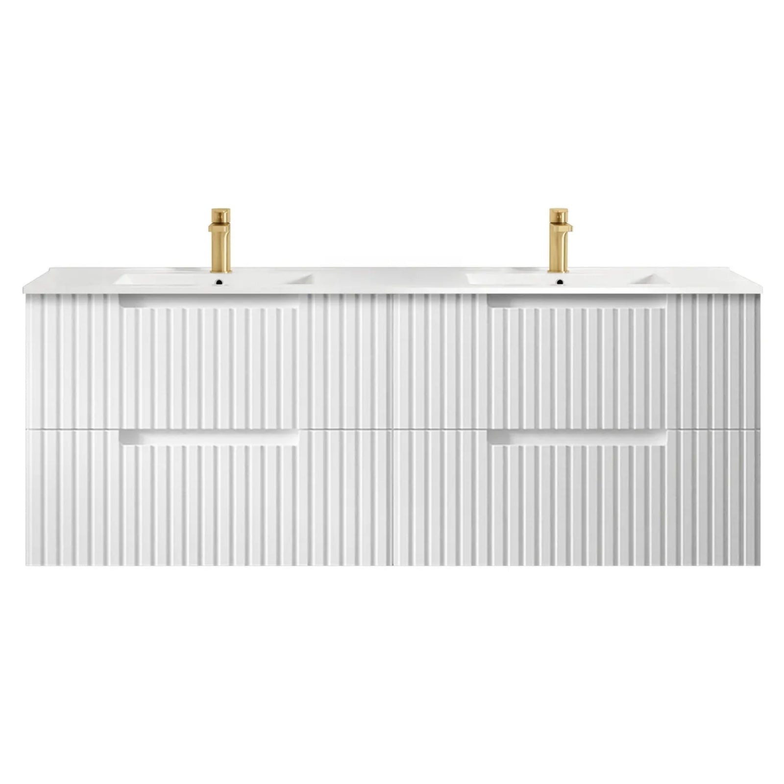 Otti Noosa Wave Board Wall Hung Vanity with Slimline Ceramic Top NS1500WCT-KIT - The Blue Space