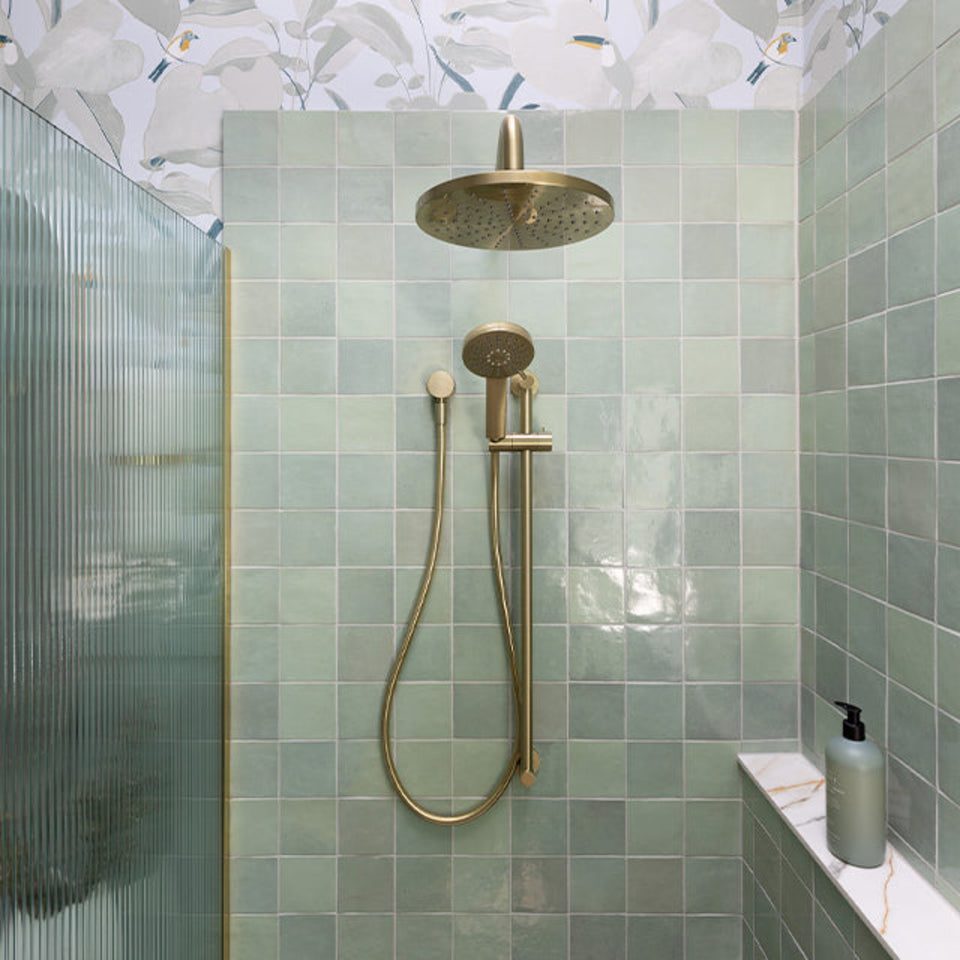 Pale Green Dianna Zellige Tile 100 x 100 x 9mm Spanish Ceramic