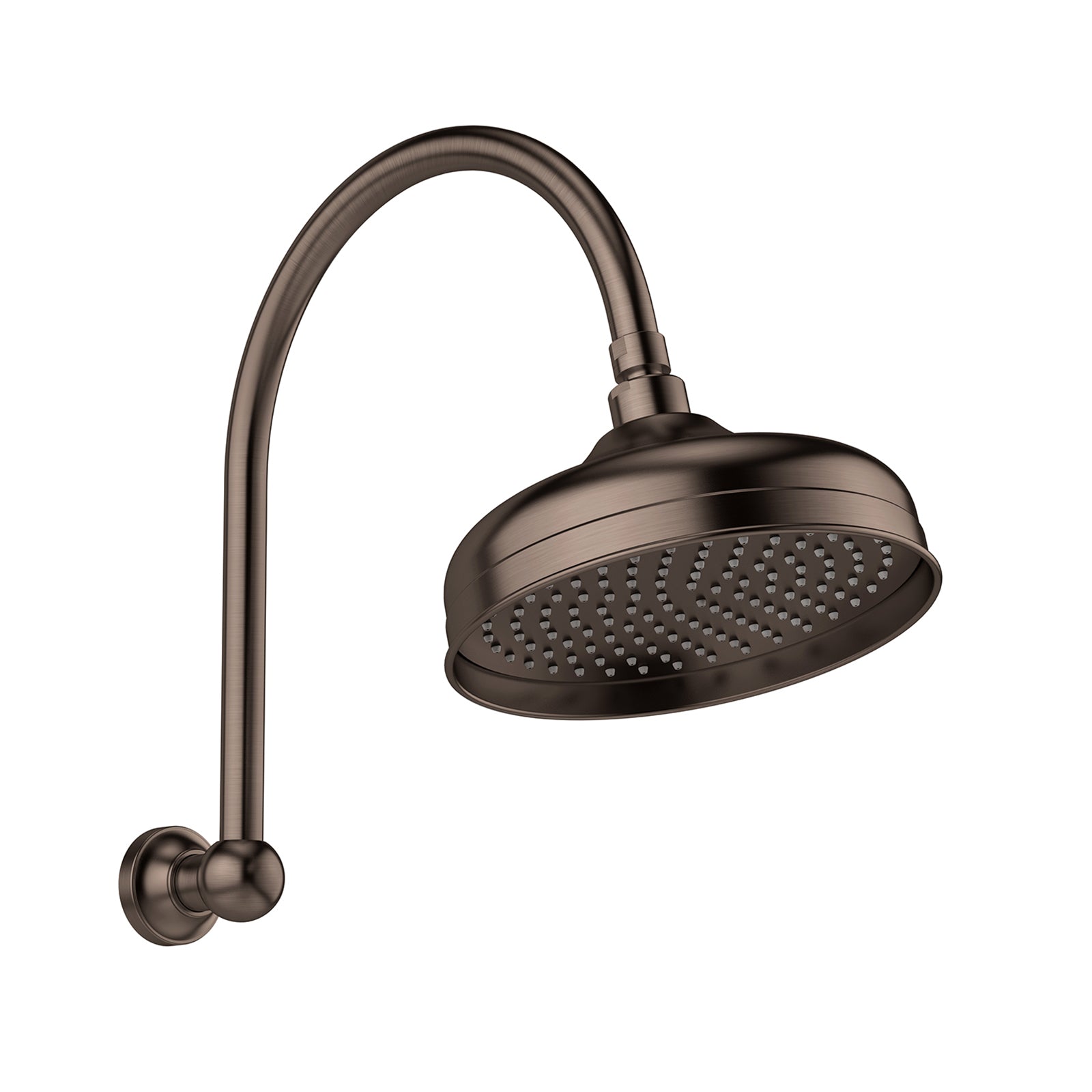 Phoenix Cromford High Rise Shower Arm Rose 210mm - Brushed Bronze 134-5302-24 - The Blue Space