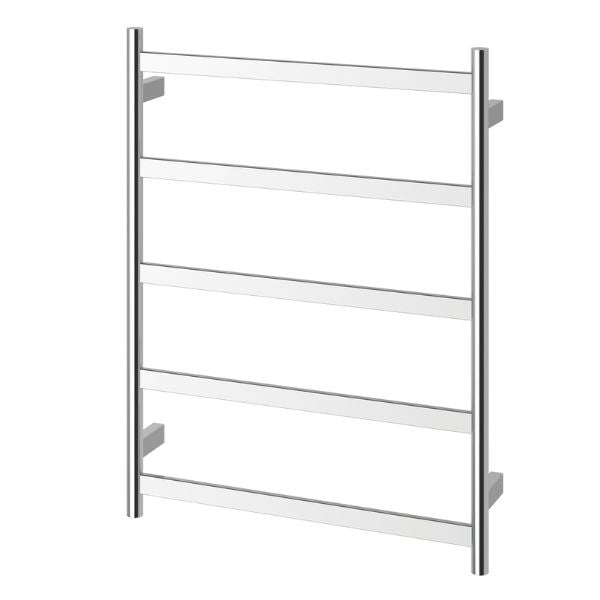 Phoenix Five Flat Bar Heated Towel Ladder 550mm - Chrome - Image 1