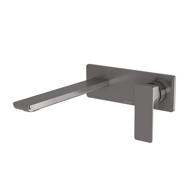 Phoenix Gloss MKII SwitchMix Wall Basin / Bath Mixer Set 200mm Brushed Carbon (Complete Kit) 135-2810-31-1-KIT - The Blue Space