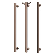 Phoenix Heated Triple Towel Rail Round 800mm - Brushed Bronze 650-8763-24 - The Blue Space