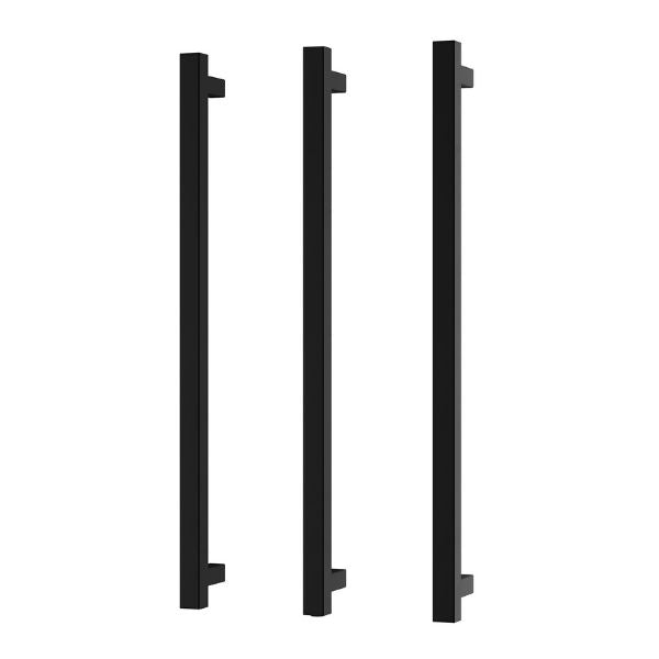 Phoenix Heated Triple Towel Rail Square 800mm - Matte Black - 651-8763-10