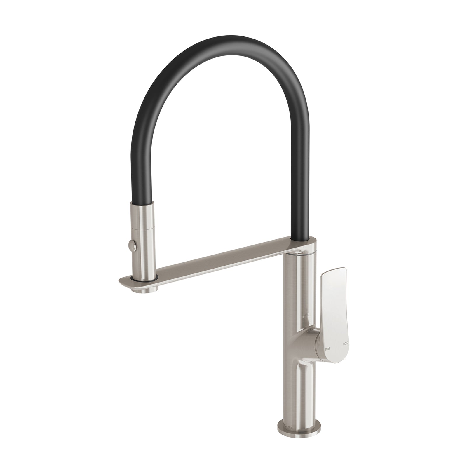 Phoenix Kusabi Flexible Hose Sink Mixer 200mm - Brushed Nickel 138-7110-40-1 - The Blue Space