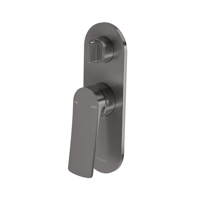 Phoenix Kusabi Switchmix Shower Bath Diverter Mixer - Brushed Carbon 138-2910-31-1 - The Blue Space