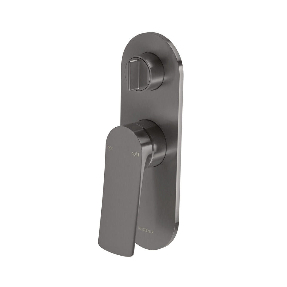 Phoenix Kusabi SwitchMix Shower / Bath Diverter Mixer Complete Kit - Brushed Carbon